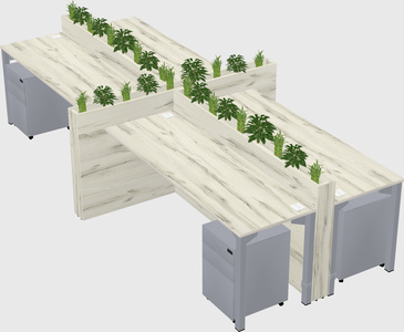 Rectangular shared desk