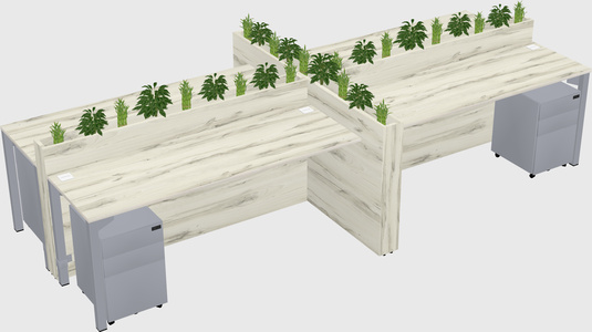 Rectangular shared desk