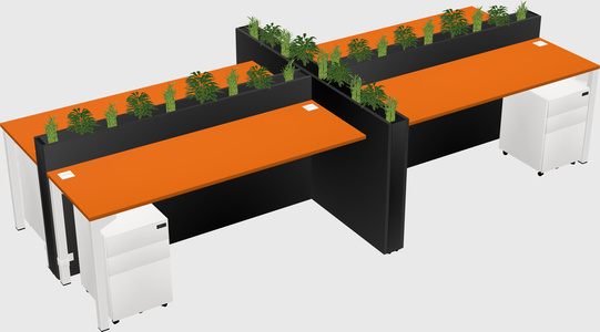 Rectangular shared desk