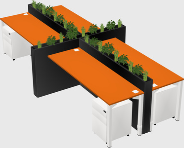 Rectangular shared desk