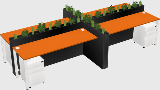 Rectangular shared desk