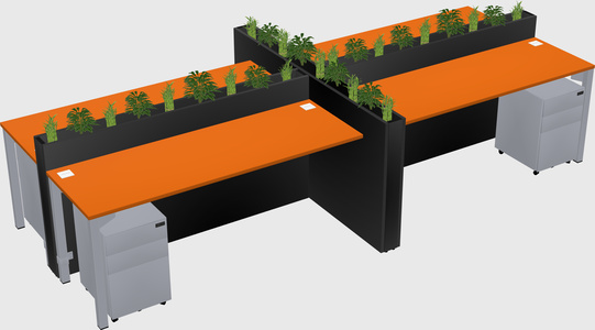 Rectangular shared desk