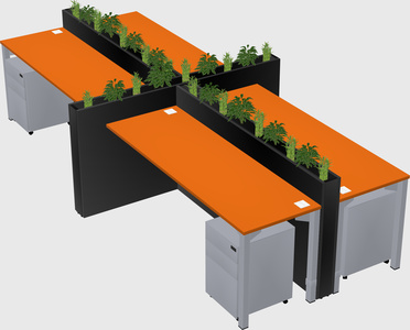 Rectangular shared desk