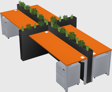 Rectangular shared desk
