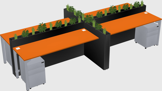 Rectangular shared desk