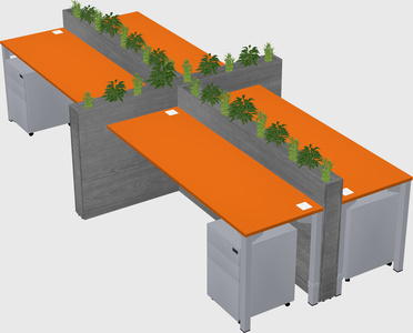 Rectangular shared desk
