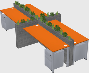 Rectangular shared desk