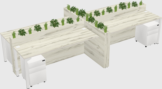 Rectangular shared desk