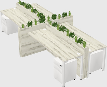 Rectangular shared desk
