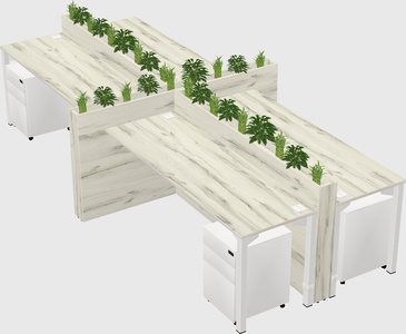 Rectangular shared desk
