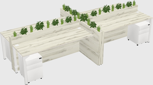 Rectangular shared desk