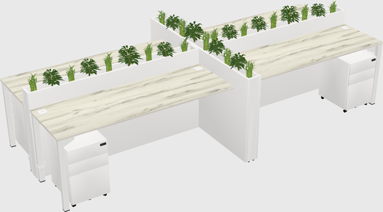 Rectangular shared desk