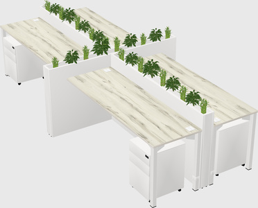 Rectangular shared desk