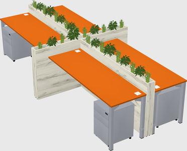 Rectangular shared desk