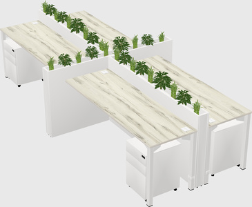 Rectangular shared desk