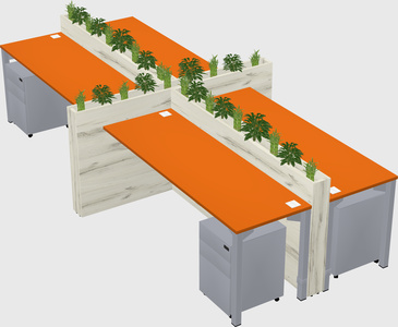 Rectangular shared desk