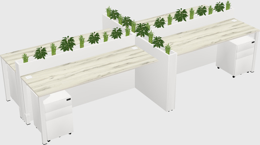 Rectangular shared desk