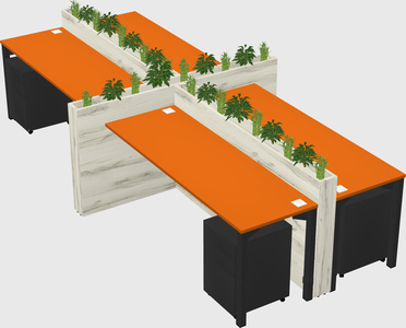 Rectangular shared desk