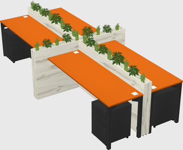 Rectangular shared desk