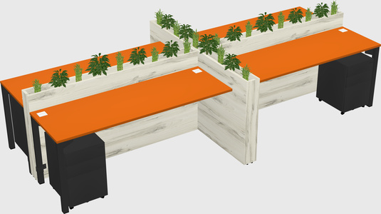 Rectangular shared desk