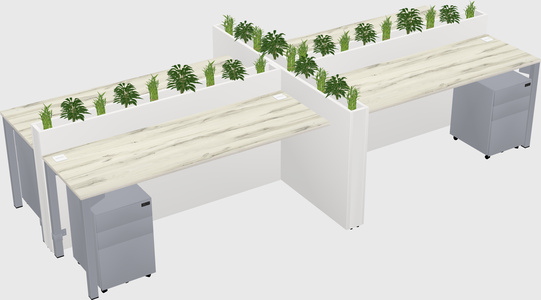 Rectangular shared desk