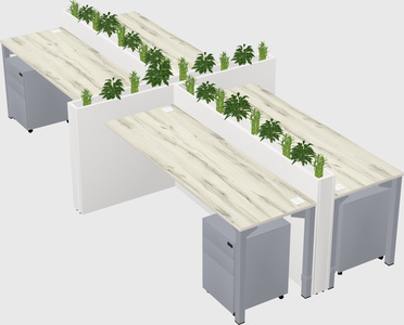 Rectangular shared desk