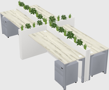 Rectangular shared desk