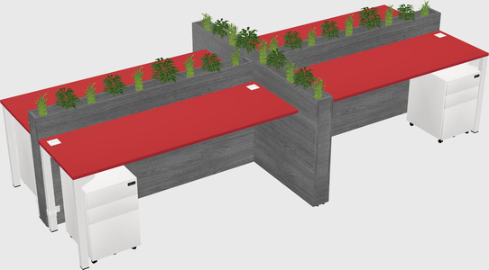 Rectangular shared desk