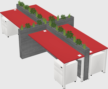 Rectangular shared desk