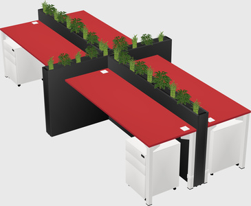 Rectangular shared desk