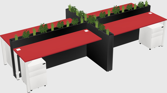 Rectangular shared desk
