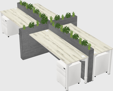 Rectangular shared desk