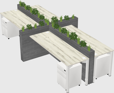 Rectangular shared desk