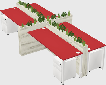 Rectangular shared desk