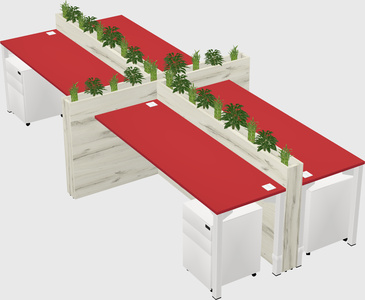 Rectangular shared desk
