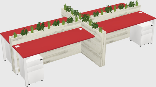 Rectangular shared desk