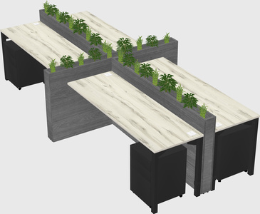 Rectangular shared desk