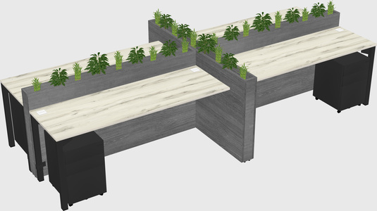 Rectangular shared desk