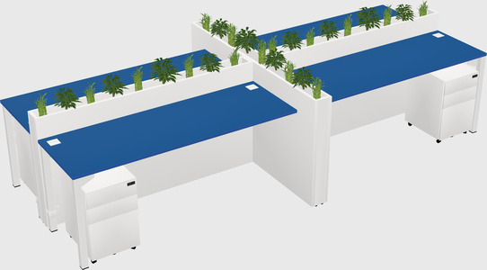 Rectangular shared desk