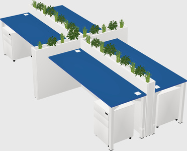 Rectangular shared desk