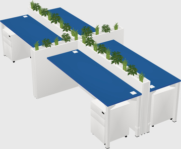 Rectangular shared desk