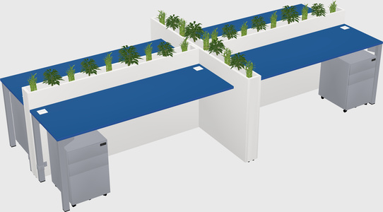 Rectangular shared desk