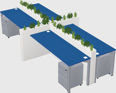 Rectangular shared desk