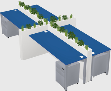 Rectangular shared desk