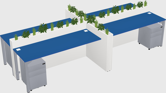 Rectangular shared desk