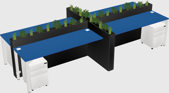Rectangular shared desk