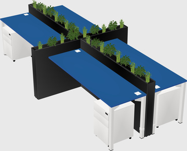 Rectangular shared desk