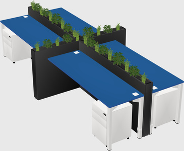 Rectangular shared desk