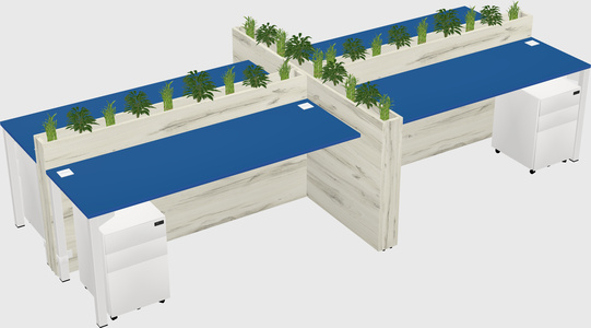 Rectangular shared desk