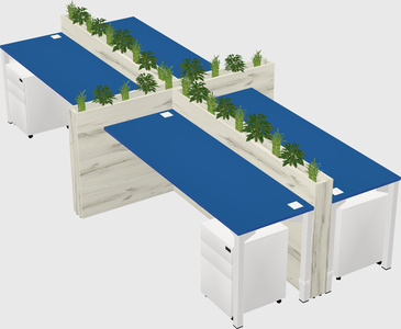 Rectangular shared desk